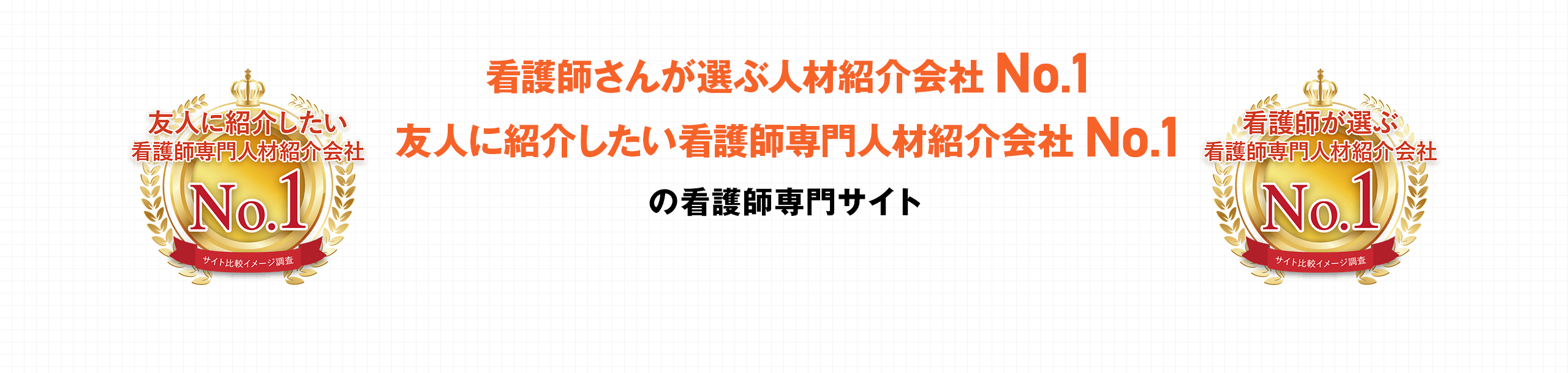 看護師さんが選ぶ人材紹介会社　No.1、友人に紹介したい看護師専門人材紹介会社　No.1の看護師専門サイト